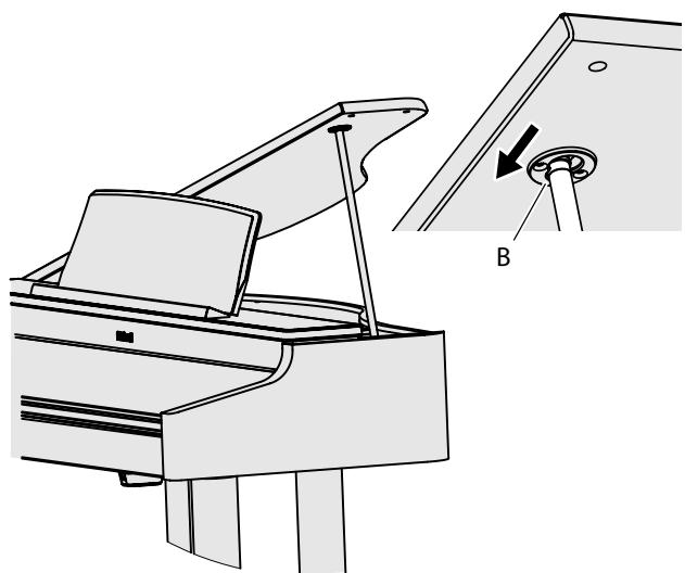 ROLAND RG-1F-SB - Faites glisser l'extrémité de la tige à la position b de l'encoche pour la bloquer. - 1