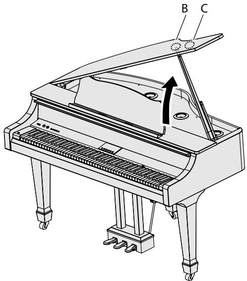 ROLAND RG-1F-SB - Tiges et encoches du couvercle supérieur - 2