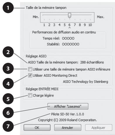 ROLAND SD-50 - A propos des options de la boîte de dialogue Settings - 1