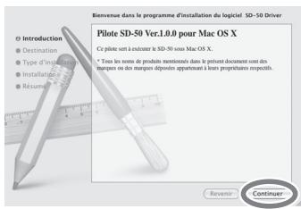 ROLAND SD-50 - L'écran affiche « Bienvenue dans le programme d'installation du logiciel SD-50 Driver ». Cliquez sur [Continuer]. - 1