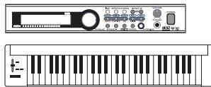 ROLAND UM-3G - Réglage on / OFF du commutateur [MIDI THRU] - 3