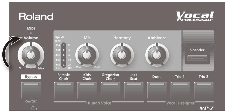 ROLAND VP-7 - Régler le volume - 1