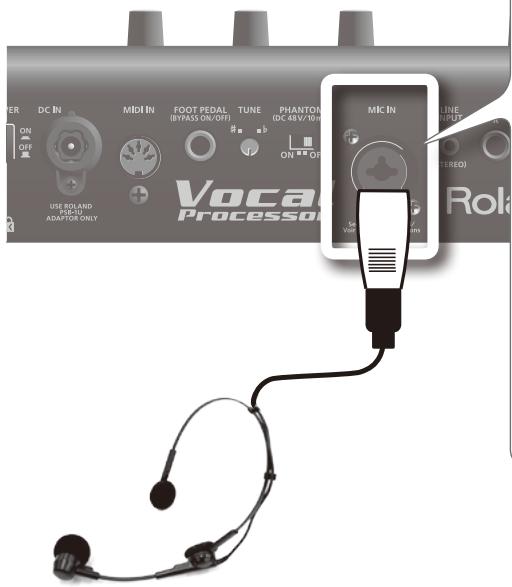 ROLAND VP-7 - Brancher un microphone - 1