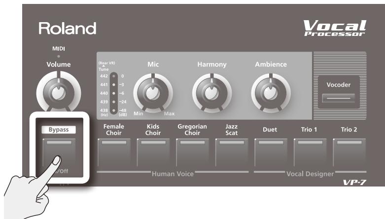 ROLAND VP-7 - Produire uniquement le signal direct du micro (bypass) - 1