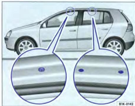 VOLKSWAGEN GOLF 5 - Reprises pour fixation des supports de base pour garerie portebagages - 2
