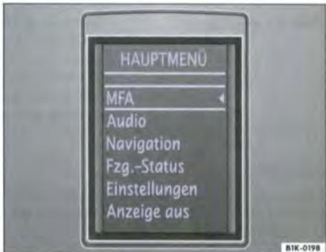 VOLKSWAGEN GOLF 5 - Le menu principal - 2