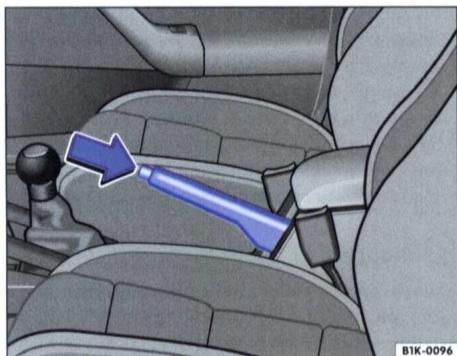 VOLKSWAGEN GOLF 5 2005 - Actionnement du frein à main - 1