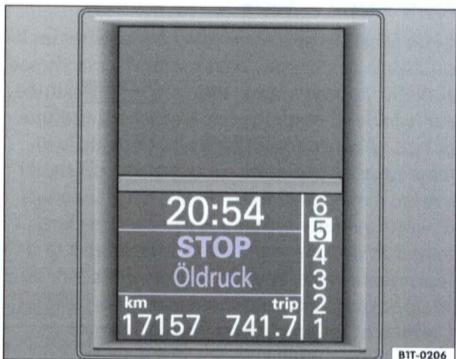 VOLKSWAGEN GOLF 5 2005 - Messages d'ajretissement ou d'information de l'afficheur - 1
