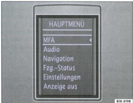 VOLKSWAGEN GOLF 5 2005 - Le menu principal - 2