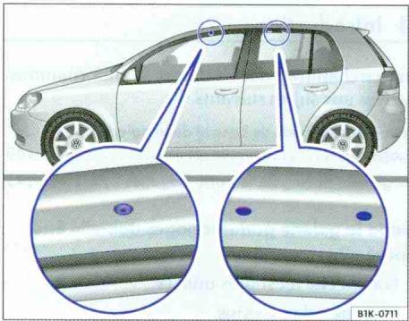 VOLKSWAGEN GOLF 6 - Fixation des supports de base et de la garerie porte-bagages sur vehicules à 2 portes - 1