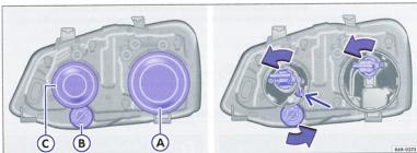 VOLKSWAGEN POLO 6 PARTIE2 - Remplacement des ampoules du projecteur avant - 1