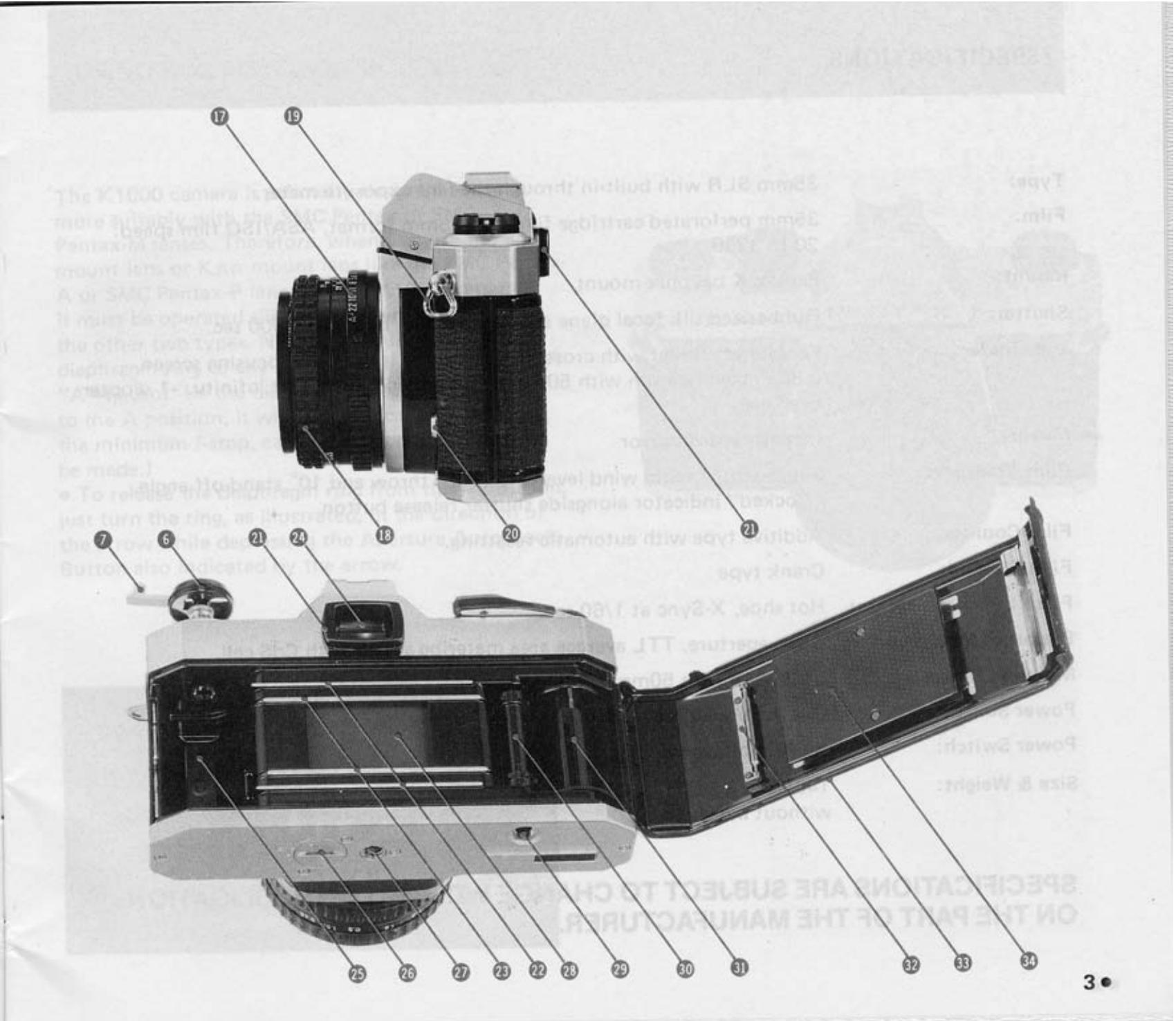 PENTAX K1000 - NOMENCLATURE OF WORKING PARTS - 4