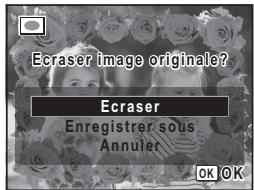 PENTAX OPTIO P80 - Utilisez le bouton de navigation ( ) pour selectionner [Ecraser] ou [Enregisterer sous]. - 1