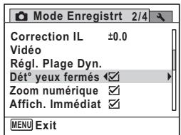 PENTAX OPTIO P80 - Réglage de la détéction des yeux fermés - 1