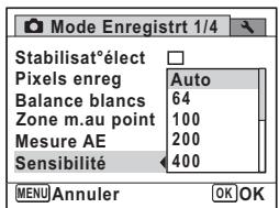 PENTAX OPTIO P80 - Réglage de la sensibilité - 1