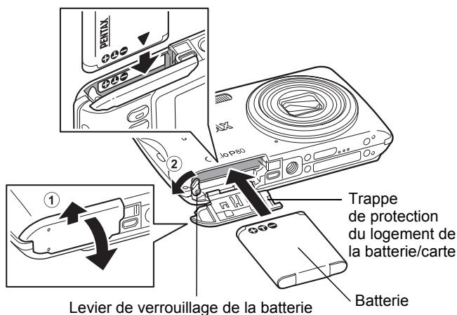 PENTAX OPTIO P80 - Installation de la batterie - 1