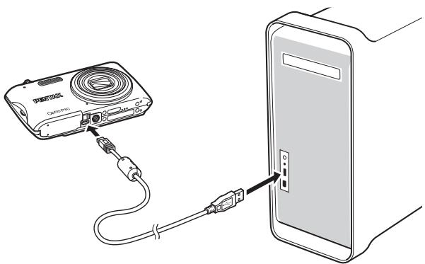 PENTAX OPTIO P80 - Connexion de la liaison apparéil/ordinateur Macintosh - 1