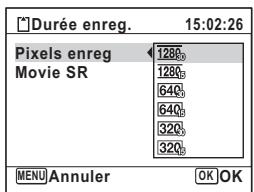 PENTAX OPTIO P80 - Sélection des pixels enregistrés et de la cadence d'image pour les séquences video - 1