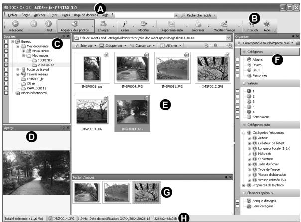 PENTAX OPTIO P80 - Interface du navigateur ACDSee - 1