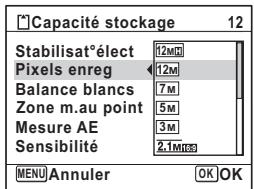 PENTAX OPTIO P80 - Utilisez le bouton de navigation ( ) pour changer le nombre de pixels enregistrres. - 1