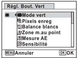 PENTAX OPTIO P80 - Attribution d'une fonction au bouton vert - 1