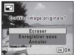 PENTAX OPTIO P80 - Utilisez le bouton de navigation ( ) pour selectionner [Ecraser] ou [Enregisterer sous]. - 1