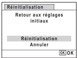 PENTAX OPTIO P80 - Utilisez le bouton de navigation ( ) pour selectionner [Réinitialisation]. - 1