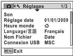 PENTAX OPTIO P80 - Réglages] Menu 1 - 1