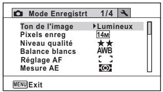 PENTAX WG-1 - - [Mode Enregistr] Menu 2 - 1