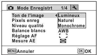 PENTAX WG-1 - Réglage du ton de l'image - 1