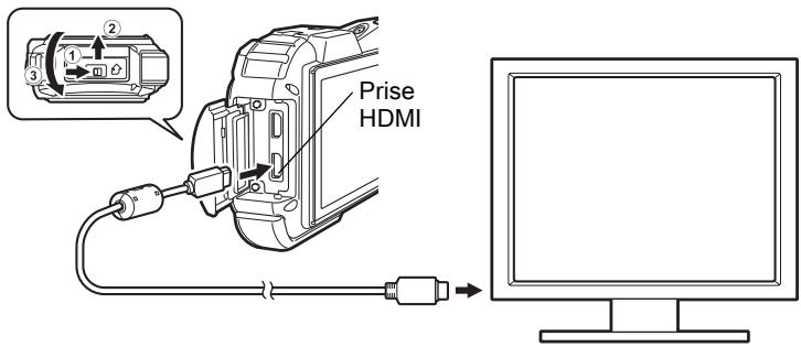 PENTAX WG-1 - Branchement de l'appareil à une prise HDMI - 1