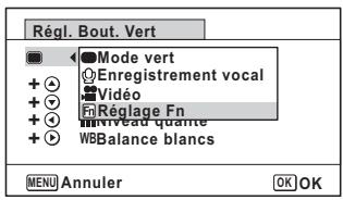 PENTAX WG-1 - Enregistrement de fonctions fréquement utilisées (Réglage Fn) - 1