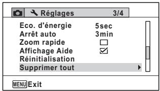 PENTAX WG-1 - Suppression de toutes les images et fichiers son - 3