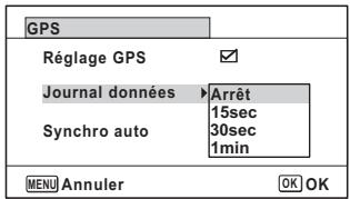 PENTAX WG-1 - Appuyez sur le bouton de navigation ( ) pour selectionner l'intervalle pour le positionnement. - 1
