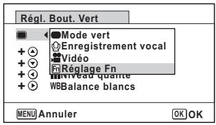PENTAX WG-1 GPS - Enregistrement de fonctions fréquement utilisées (Réglage Fn) - 1