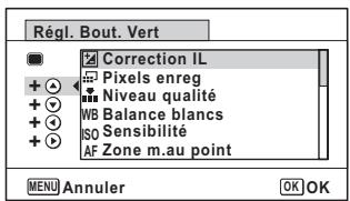 PENTAX WG-1 GPS - Enregistrement de fonctions fréquement utilisées (Réglage Fn) - 3