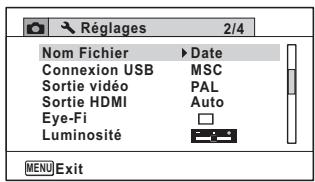 PENTAX WG-1 GPS - - [Réglages] menu 2 - 1