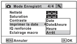 PENTAX WG-1 GPS - Réglage de la fonction d'impression de la date - 1