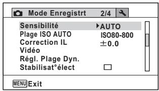PENTAX WG-1 GPS - - [Mode Enregistr] Menu 2 - 2