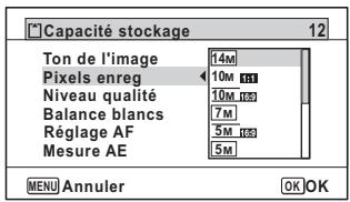 PENTAX WG-1 GPS - Sélection du nombre de pixels enregistrés - 3