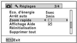 PENTAX WG-1 GPS - Paramétrage de la fonction de zoom rapide - 1