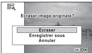PENTAX WG-10 - Utilisez le bouton de navigation (▲▼) pour sélectionner [Ecraser] ou [Enregistrer sous]. - 1
