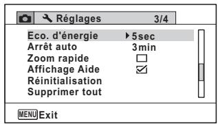 PENTAX WG-10 - - [Réglages] menu 3 - 1