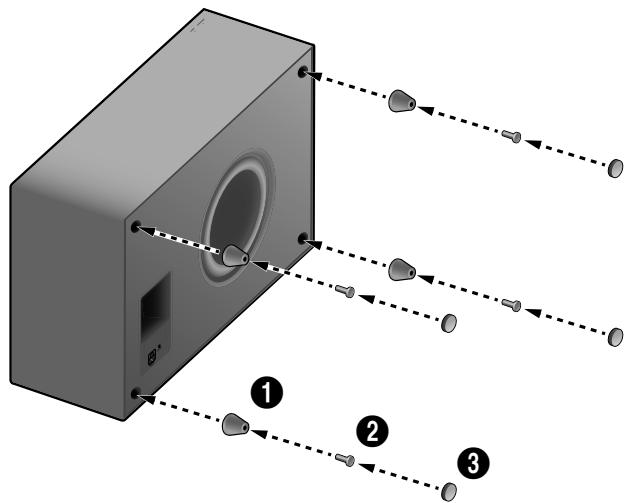 SAMSUNG HW-J7501 - MONTAGGIO DEI PIEDINI DEL COPERCHIO SUL SUBWOOFER - 1