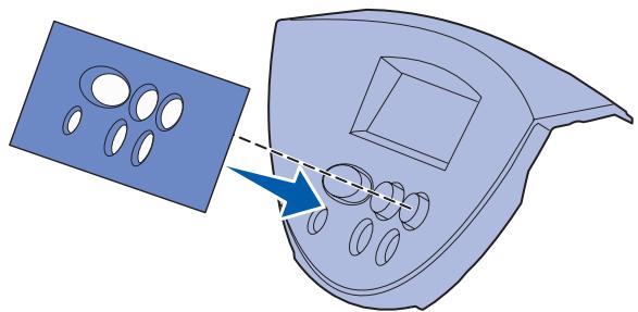 LEXMARK C752 - Anbringen einer selbstbenden Bedienerkonsolenschablone - 1