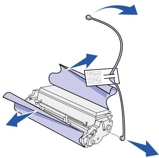 LEXMARK E320 - Entfernen der Druckkassettenverpackung - 3