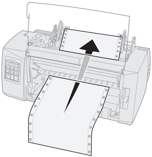 LEXMARK FORMS PRINTER 2400 - Chargement de papier listing par l'avant à l'aide du tracteur tirant - 8
