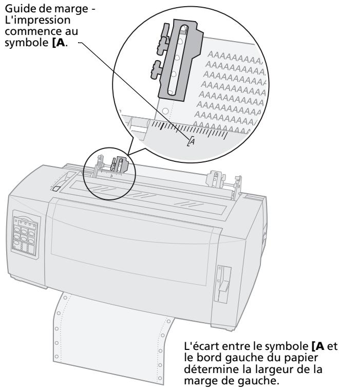 LEXMARK FORMS PRINTER 2400 - Installez les perforations du papier sur les butees du tracteur. - 1