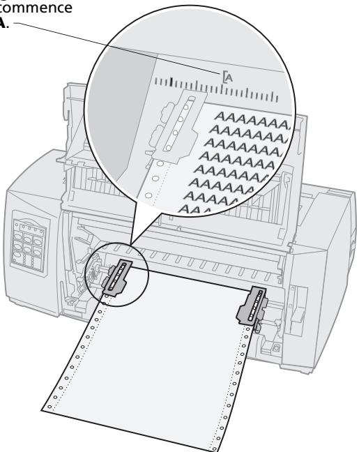 LEXMARK FORMS PRINTER 2400 - Chargement de papier listing à l'aide du tracteur poussant - 7