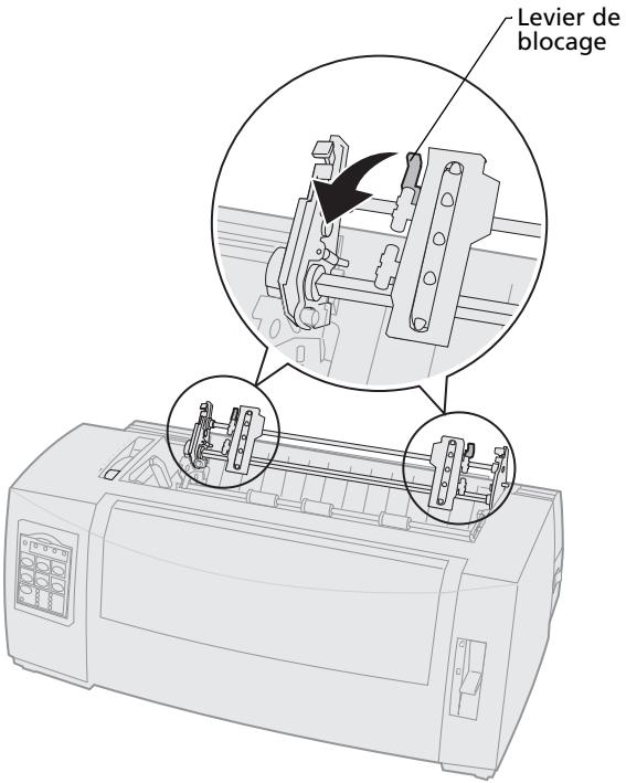 LEXMARK FORMS PRINTER 2400 - Chargement de papier listing par l'avant à l'aide du tracteur tirant - 4
